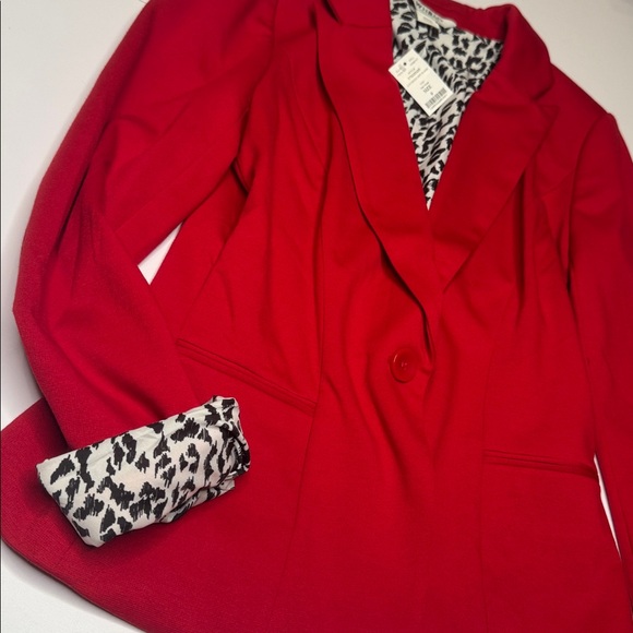 White House Black Market Bold Red Blazer - Picture 3 of 5